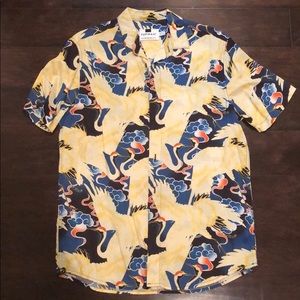 Top man yellow and blue button down